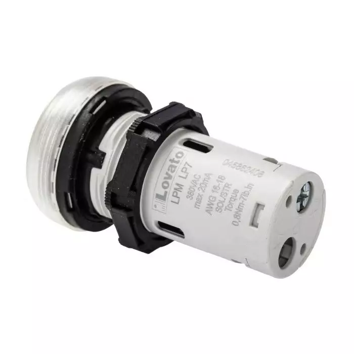 Lovato LPML, Panel Mount Clear LED Pilot Light, 22 mm Cutout, IP66, IP67, IP69K, Round, 380-415V, LPMLP7
