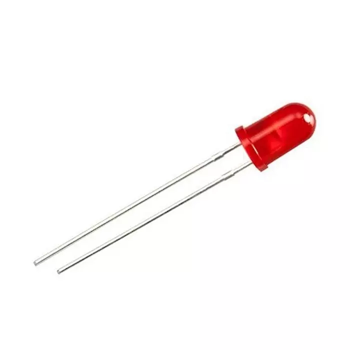 RS PRO LED 5x8.65 mm Red LED Red Lens 5 mm Through Hole Mount 25 mA 1.6 to 2.6 V 630 Nm, 2545718 (Pack of 1000)
