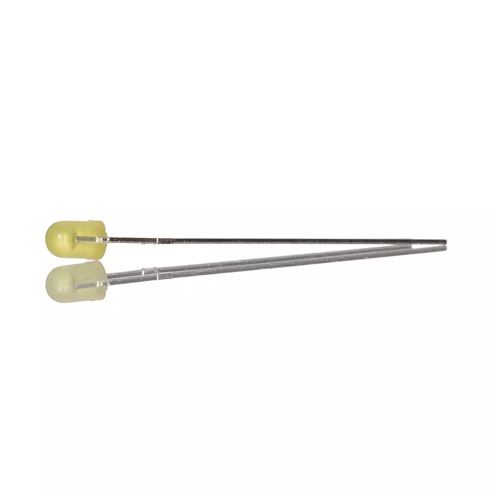 RS PRO LED 3x4.5 mm Yellow LED Yellow Lens 3 mm Through Hole Mount 25 mA 1.6 to 2.6 V 588 Nm, 2545708 (Pack of 5)