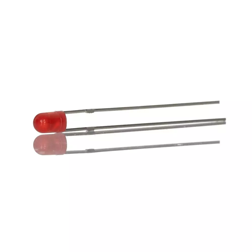 RS PRO LED 3x4.5 mm Red LED Red Lens 3 mm Through Hole Mount 25 mA 1.6 to 2.6 V 635 Nm, 2545703 (Pack of 5)