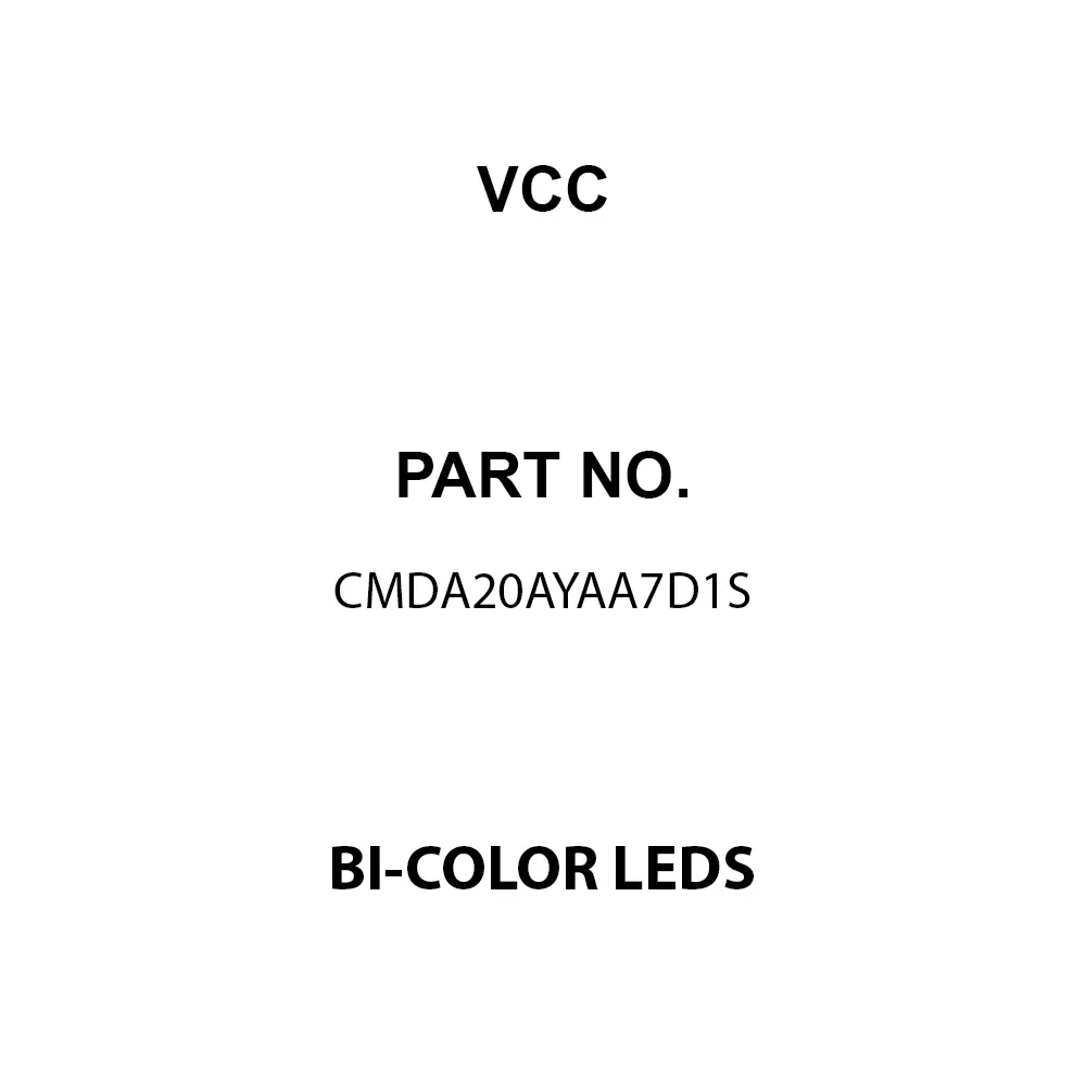 VCC Bi-Color LEDs SMD/SMT Amber & Green Rectangular Lens Shape, CMDA20AYAA7D1S