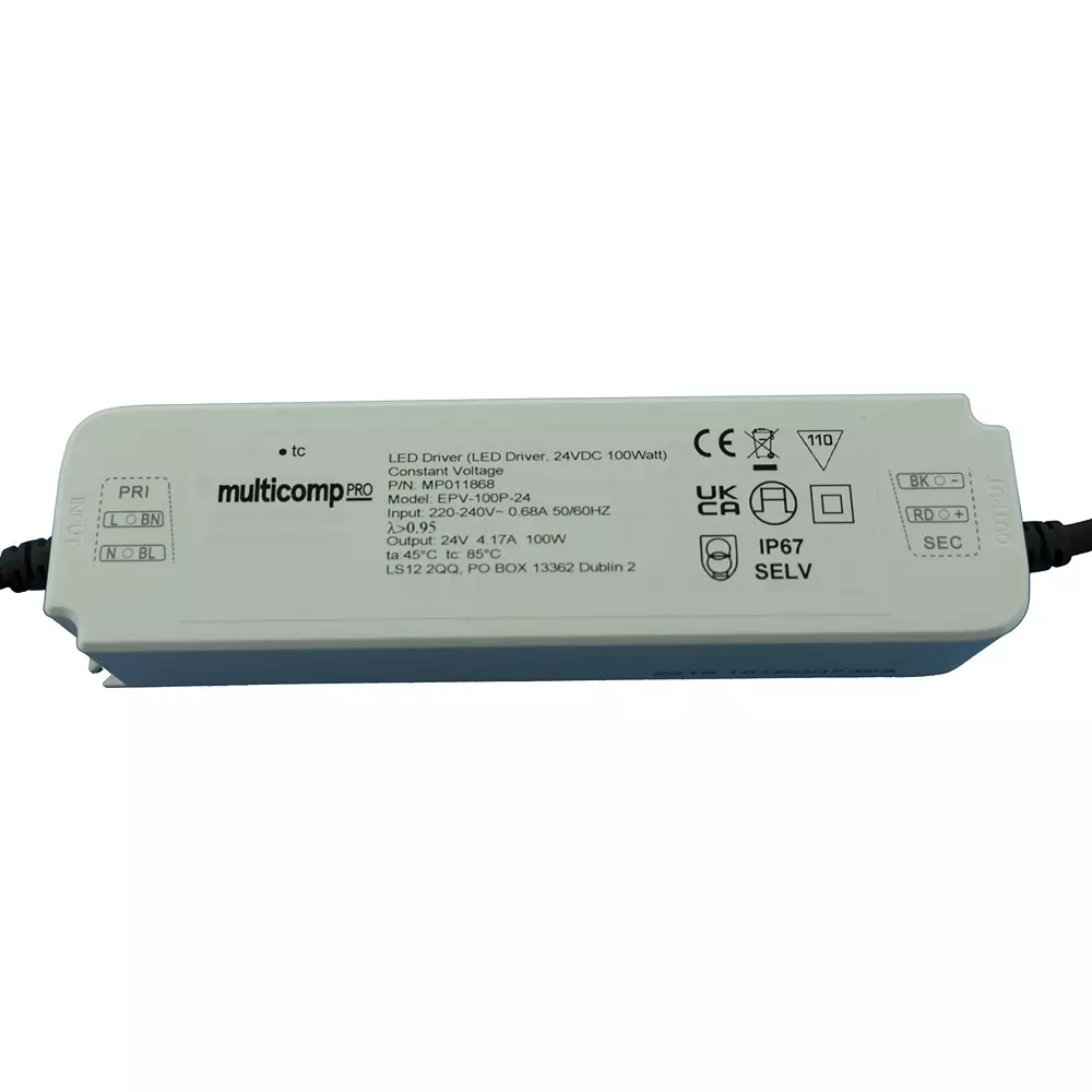 MULTICOMP PRO Led Driver Lighting Power Supply Applications 100 W Output Max 12 V Voltage, MP011867
