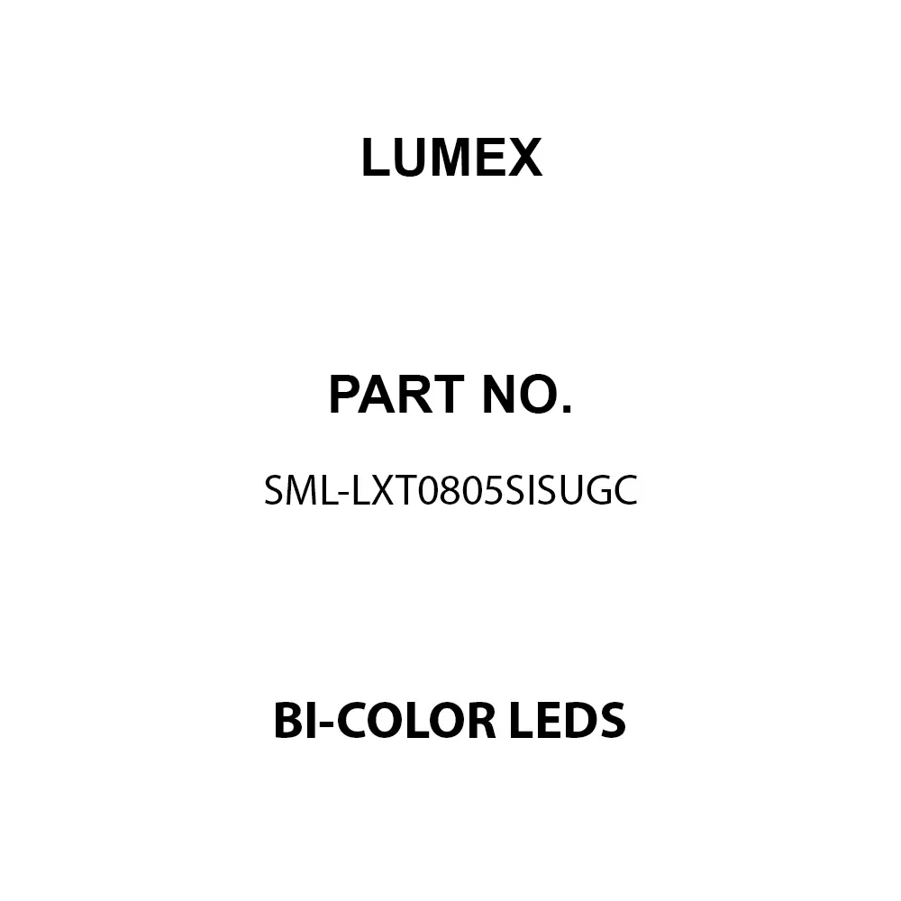 LUMEX Bi-Color LEDs SMD/SMT Red & Green Rectangular Lens Shape, SML-LXT0805SISUGC