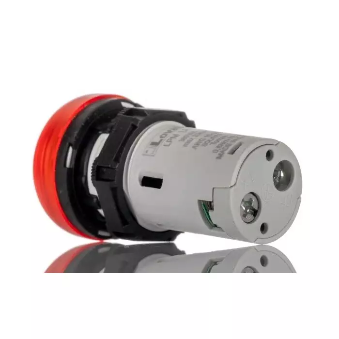 Lovato LPML, Panel Mount Red LED Pilot Light, 22 mm Cutout, IP66, IP67, IP69K, Round, 380-415V, LPMLP4