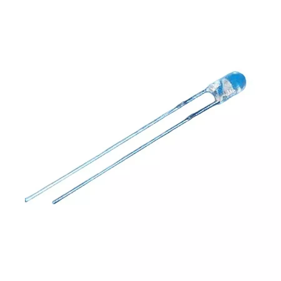 RS PRO LED 3x4.5 mm Blue LED Clear Lens 3 mm Through Hole Mount 25 mA 2.6 to 3.4 V 470 Nm, 2545693 (Pack of 5)