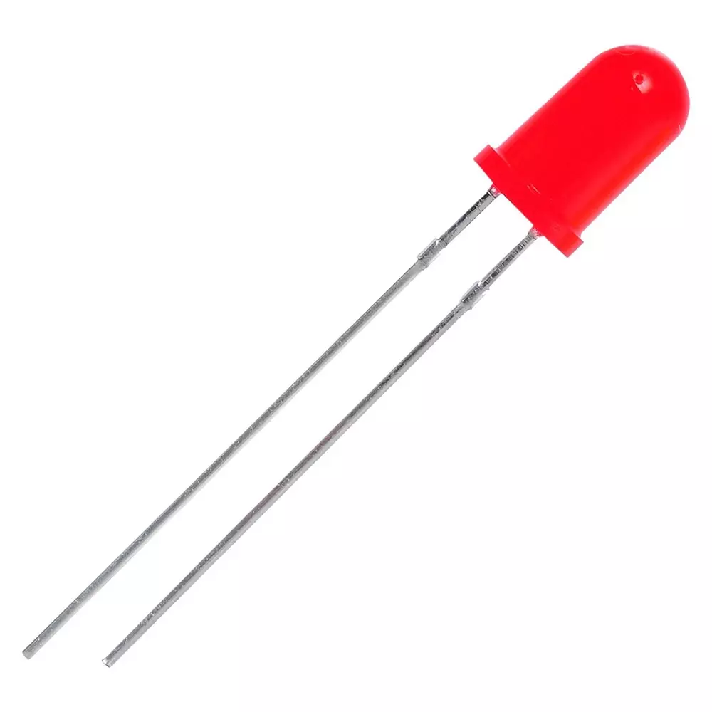 MULTICOMP PRO Standard Single Color LED 600 mcd Luminous Intensity 25° Viewing Angle, L-05R2B131D11-01-T-A (Pack of 5)