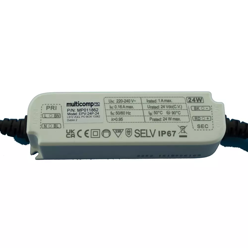 MULTICOMP PRO Led Driver Lighting Power Supply Applications 24 W Output Max 12 V Voltage, MP011861