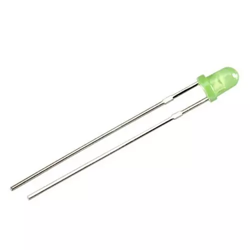 RS PRO LED 3 x 4.5 mm Yellow/Green LED Green Lens 3 mm Through Hole Mount 25 mA 1.6 to 2.4 V 571 Nm, 2545694 (Pack of 1000)
