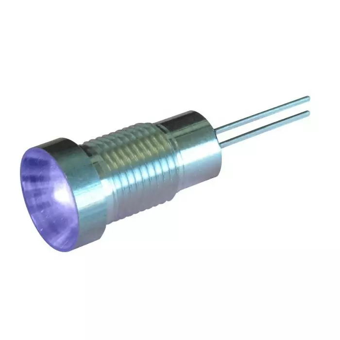 Oxley OXL/CLH/80 Series Blue Panel LED, 12V ac, 8 mm Mounting Hole Size, Lead Wires Termination, IP67, OXL/CLH/80/28/FL30/H/BE (Pack of 50)