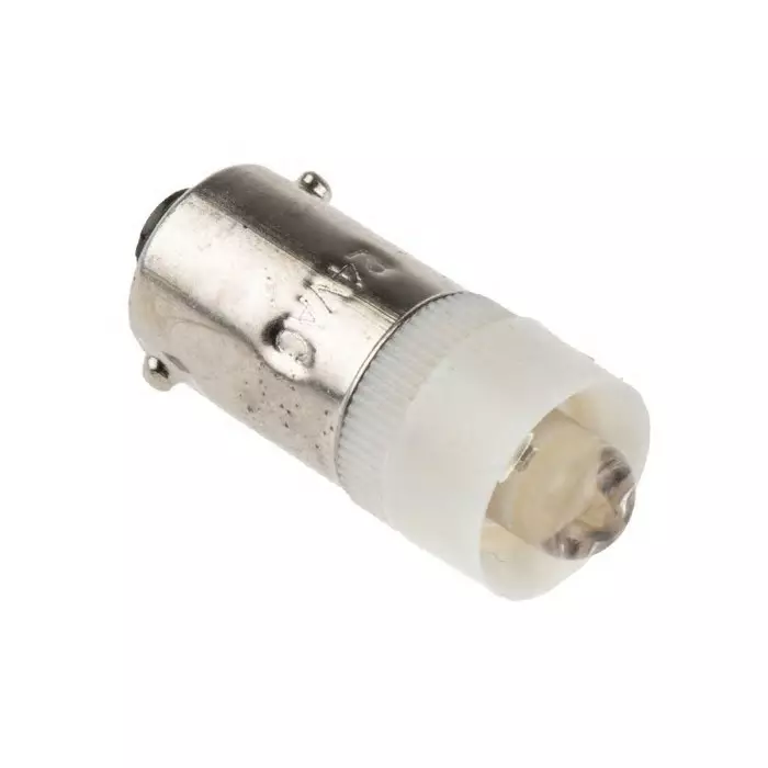 JKL Components White LED Indicator Lamp, 24V ac/dc, BA9s Base, 9.6 mm Diameter, 7000mcd, LE-BA9S-24W