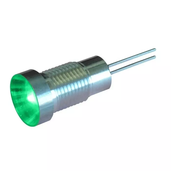 Oxley OXL/CLH/63 Series Green Panel LED, 24V ac, 6.35 mm Mounting Hole Size, Lead Wires Termination, IP66, OXL/CLH/63/24/FL30/H/GN (Pack of 50)