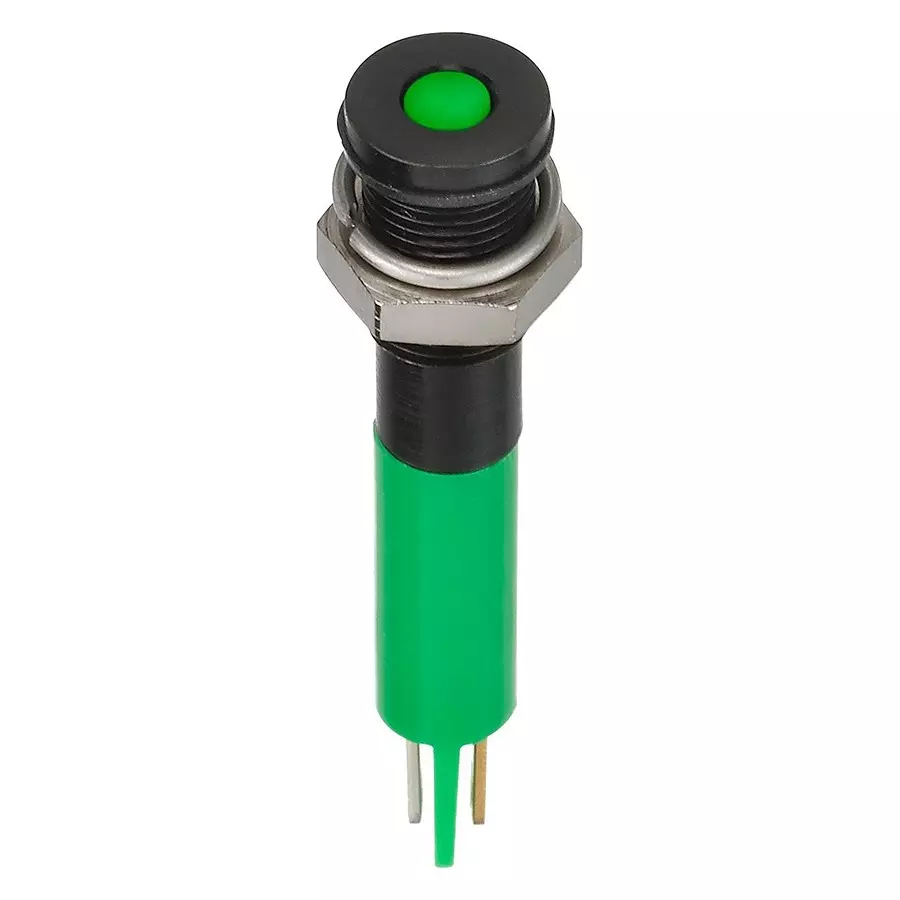APEM LED INDICATOR, PANEL, 6MM, GREEN, 24VDC, Q6F1BXXG24E