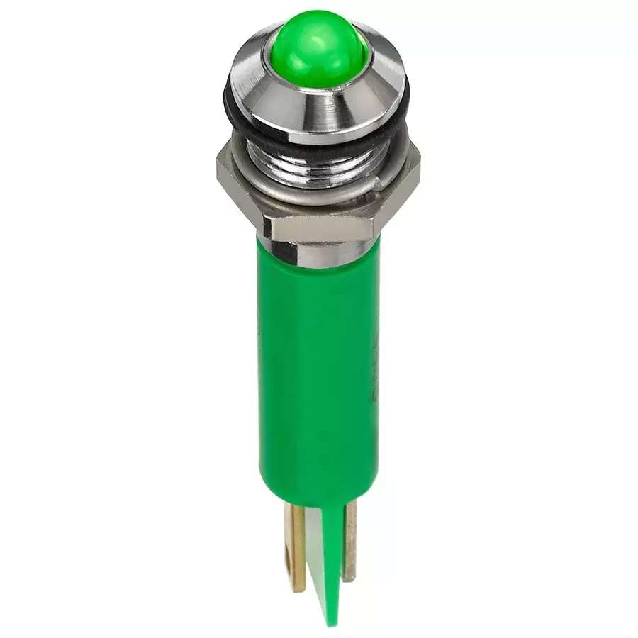 APEM LED INDICATOR, PANEL, 8MM, GREEN, 12VDC, Q8P1CXXG12E