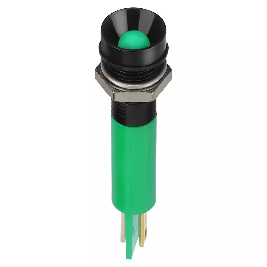 APEM LED INDICATOR, PANEL, 8MM, GREEN, 24VDC, Q8R1BXXG24E
