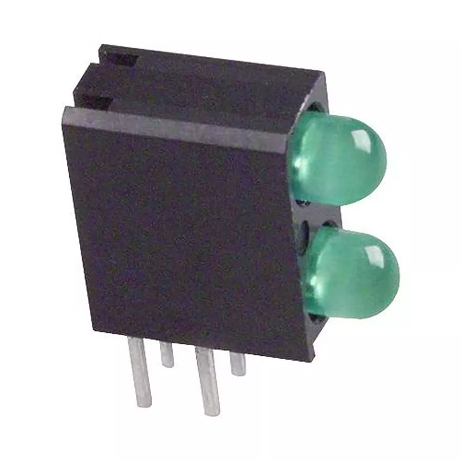 DIALIGHT CKT BOARD INDICATOR, GREEN, 1.6MCD, TH, 553-0222-400F