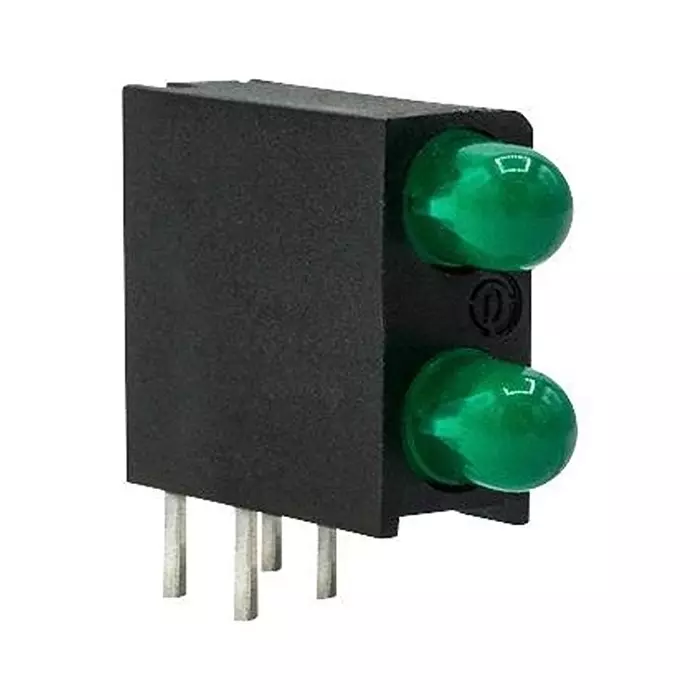 DIALIGHT CKT BOARD INDICATOR, GREEN, 19MCD, TH, 553-0202F