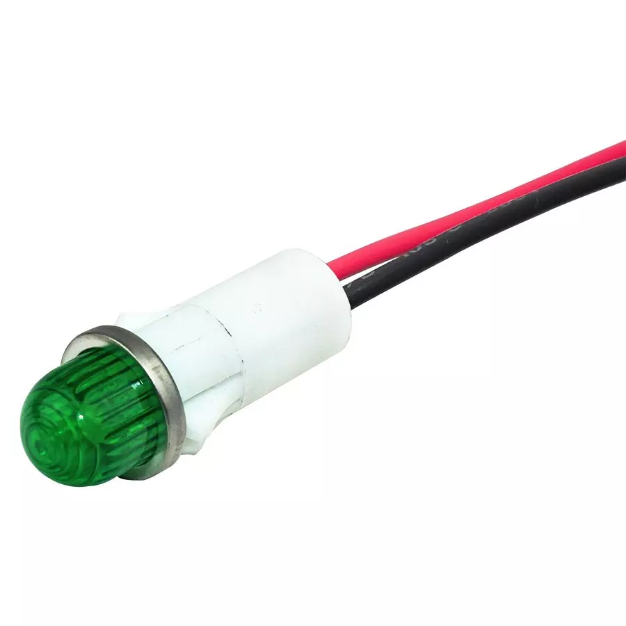 VCC LED INDICATOR, PANEL, 12.7MM, GREEN, 28V, 1092A5-28V