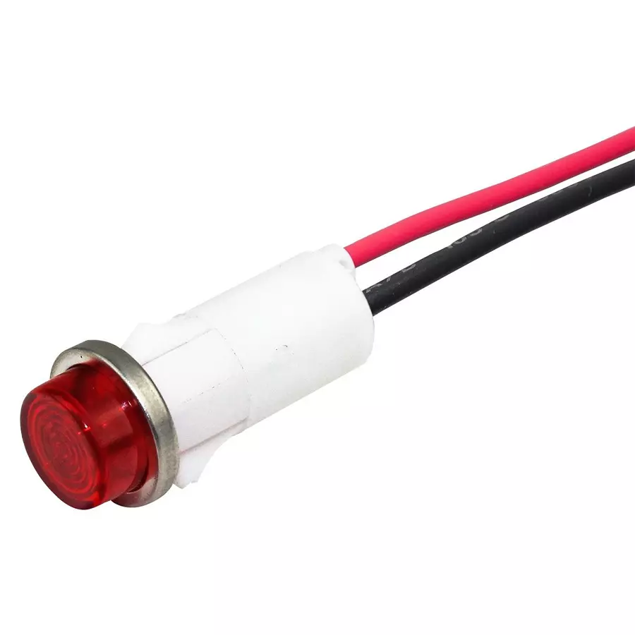 VCC LED INDICATOR, PANEL, 12.7MM, RED, 28V, 1092C1-28V