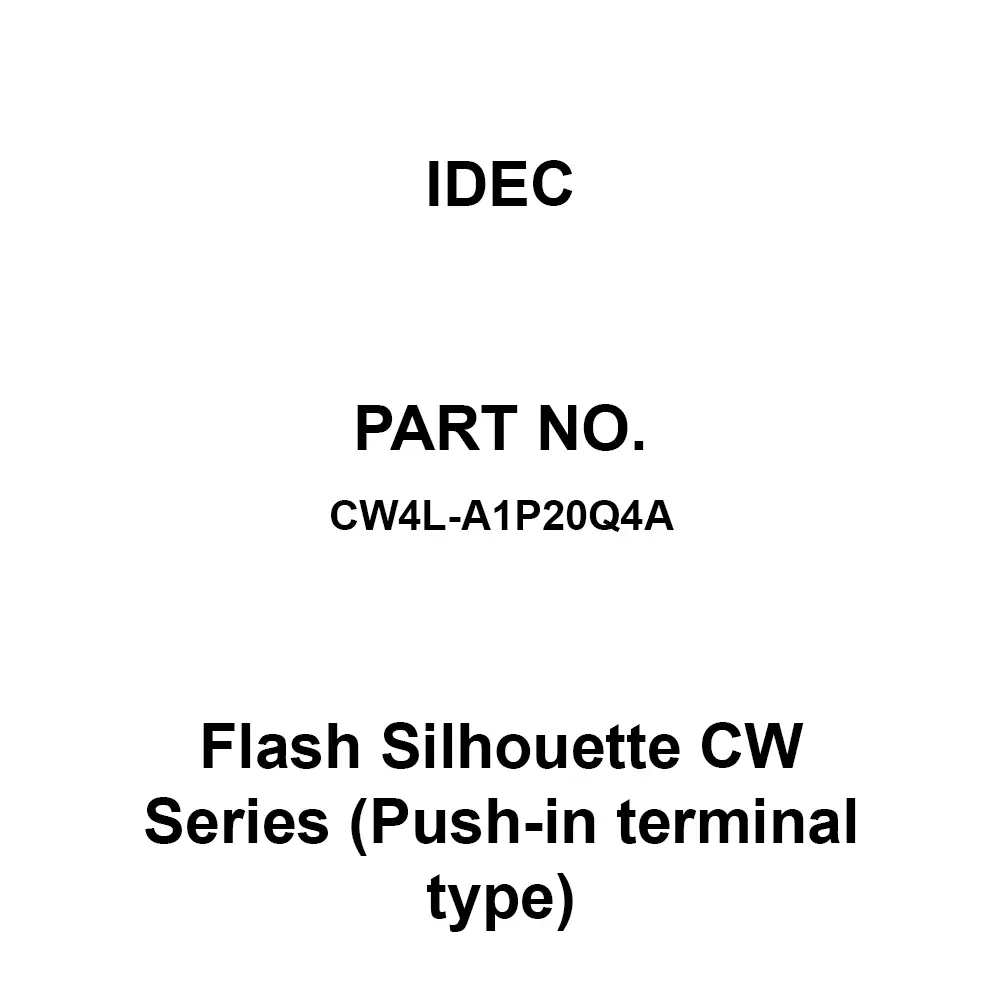 IDEC Flash Silhouette CW Series (Push-in terminal type) 2A Push-In Terminal 300 V, CW4L-A1P20Q4A