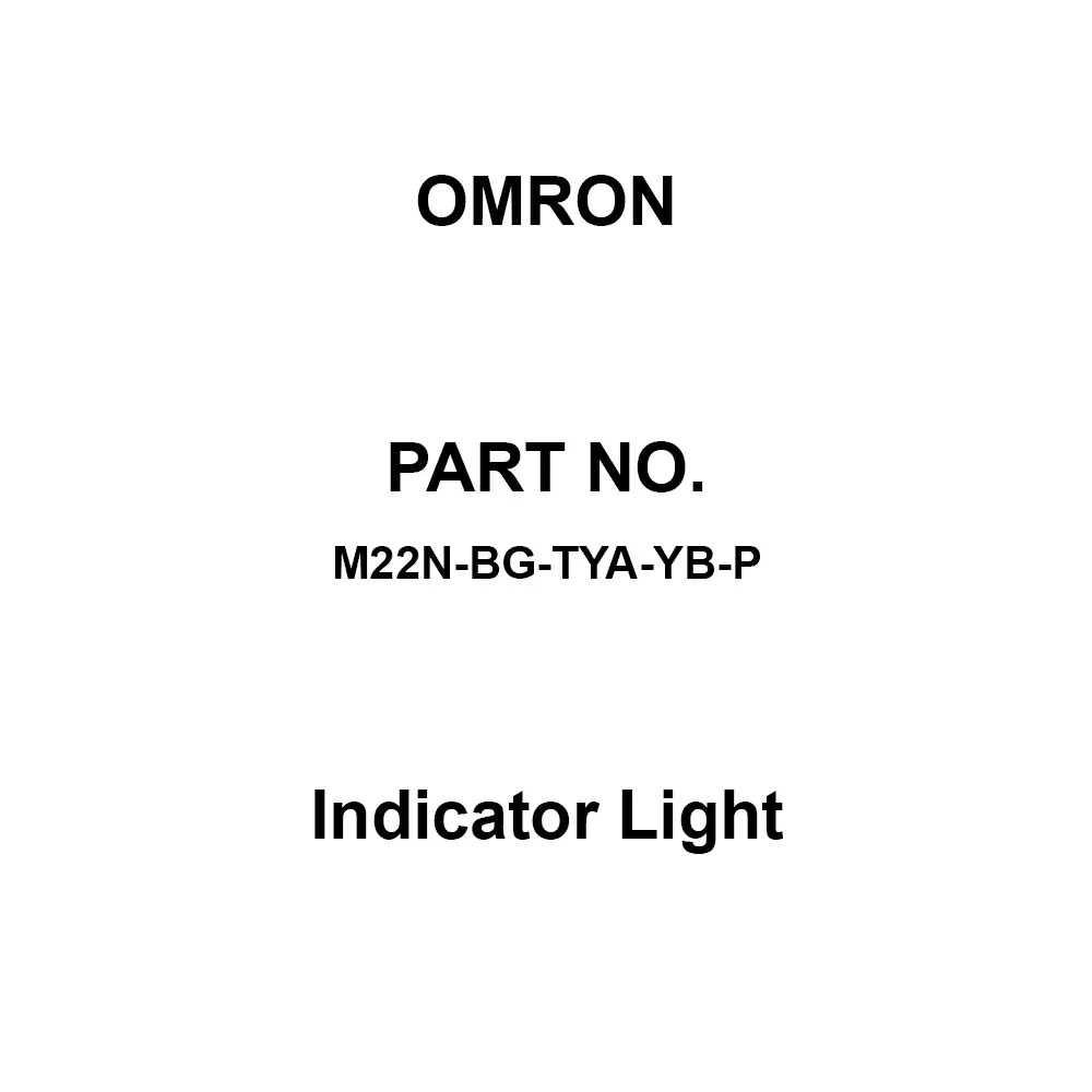 Omron Indicator Light AC/DC 12 V Yellow, M22N-BG-TYA-YB-P