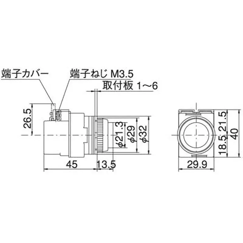 MARUYASU DENGYO Pilot Light 400/440 V Rated Voltage Round Yellow, A25ILTF400YLE