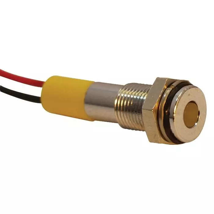 APEM INDIC LED FLUSH 6MM YEL 24VDC,IP67, Q6F3CXXY24E