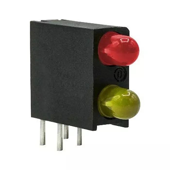 DIALIGHT CKT BOARD INDICATOR, R/Y, 19/12.6MCD, TH, 553-0131F