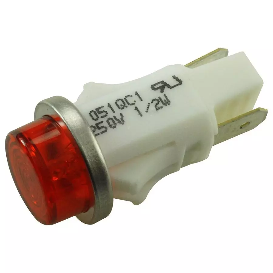 VCC LAMP, INDICATOR, NEON, RED, 250V, 1051QC1.