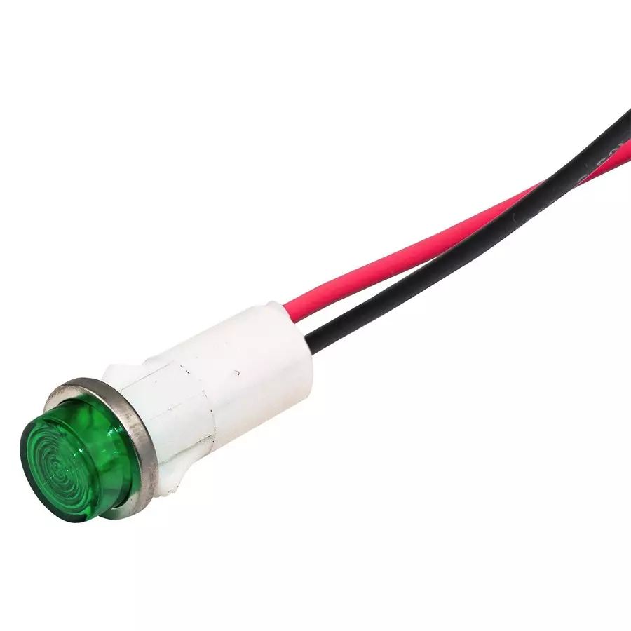 VCC LED INDICATOR, PANEL, 12.7MM, GREEN, 28V, 1092C5-28V