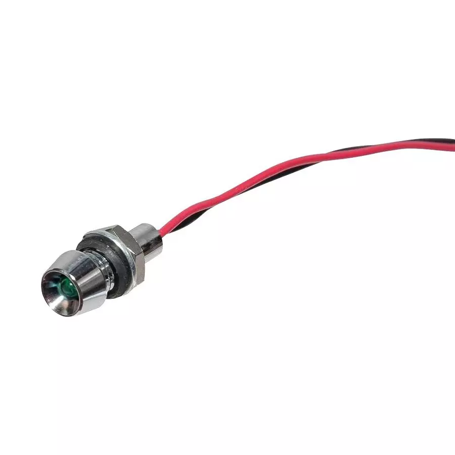 VCC INDICATOR, LED PANEL MNT, 5.9MM, GREEN, L60D-G28-W