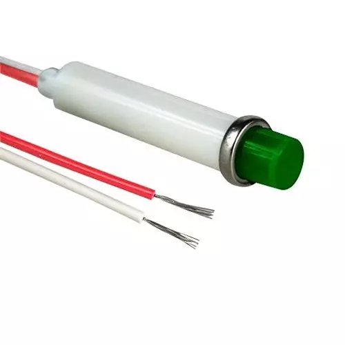 VCC PANEL INDICATOR, 7.87MM, GREEN, 6V, 2191L5-6V