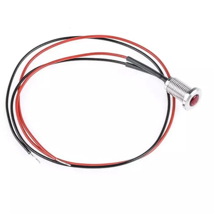 Oxley Red Panel Mount Indicator, 12V ac, 6.4 mm Mounting Hole Size, Lead Wires Termination, IP66, OXL/CLH/63/12AC/FL30/AL