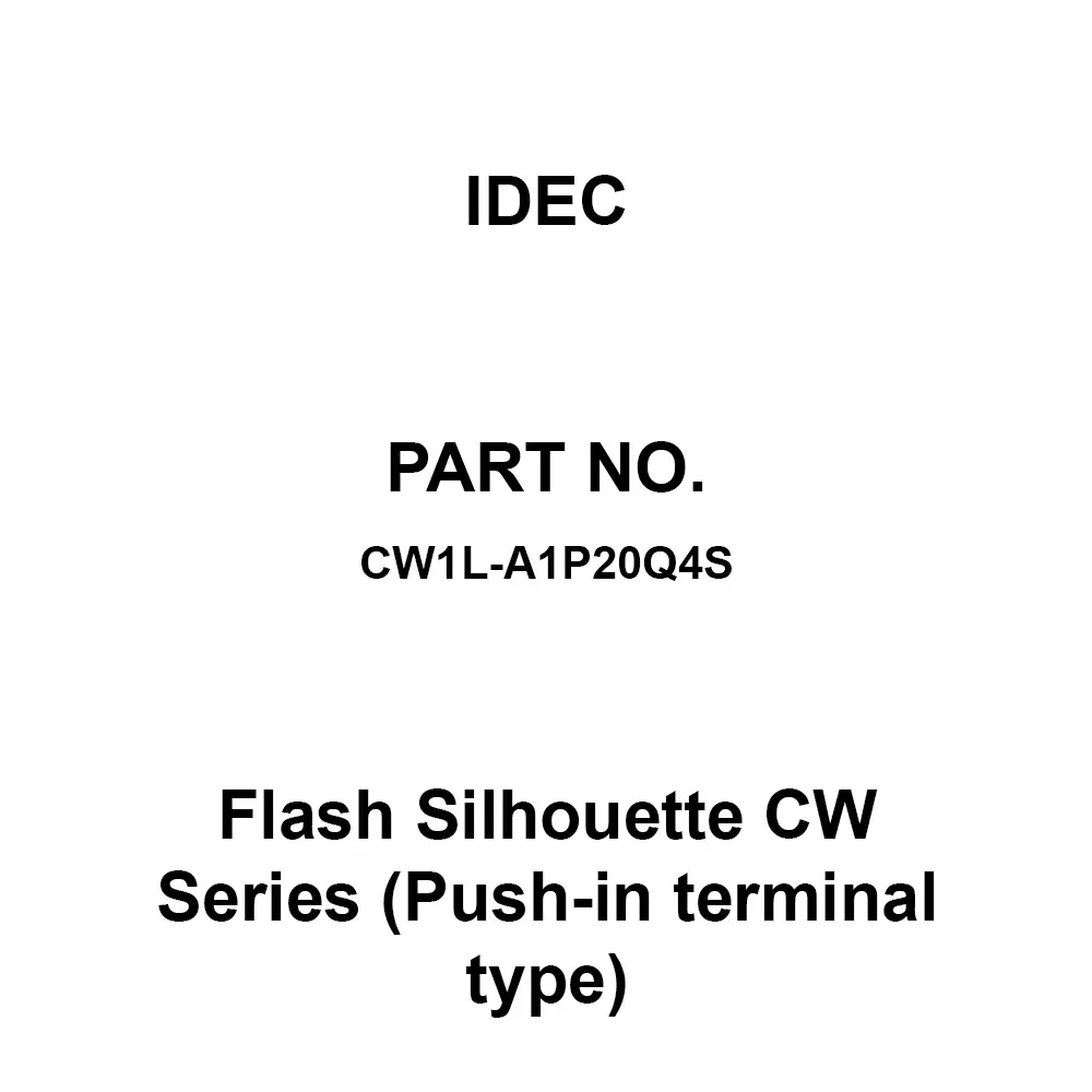 IDEC Flash Silhouette CW Series (Push-in terminal type) 2A Push-In Terminal 300 V, CW1L-A1P20Q4S