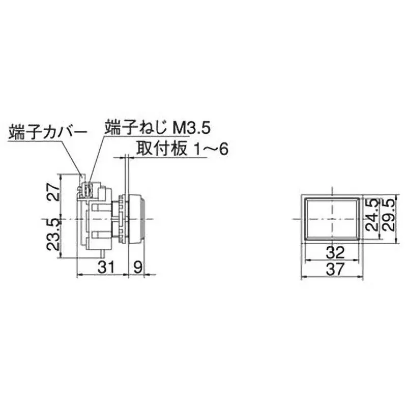 MARUYASU DENGYO Pilot Light AC/DC 24 V Rated Voltage Long angle Yellow, A22ILAQB24YLE
