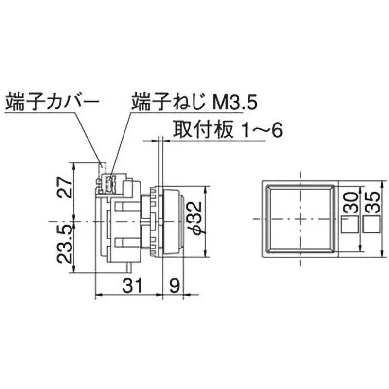 MARUYASU DENGYO Pilot Light AC/DC 24 V Rated Voltage Square White, A25ILASWB24WLE