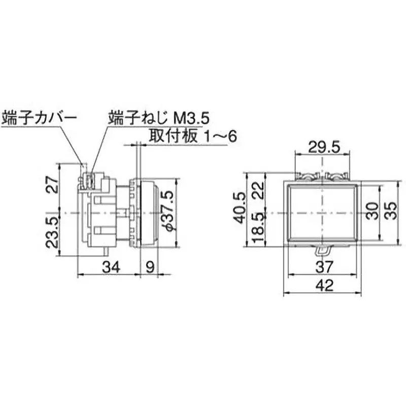 MARUYASU DENGYO Pilot Light AC/DC 24 V Rated Voltage Long angle Red, A30ILAQB24R