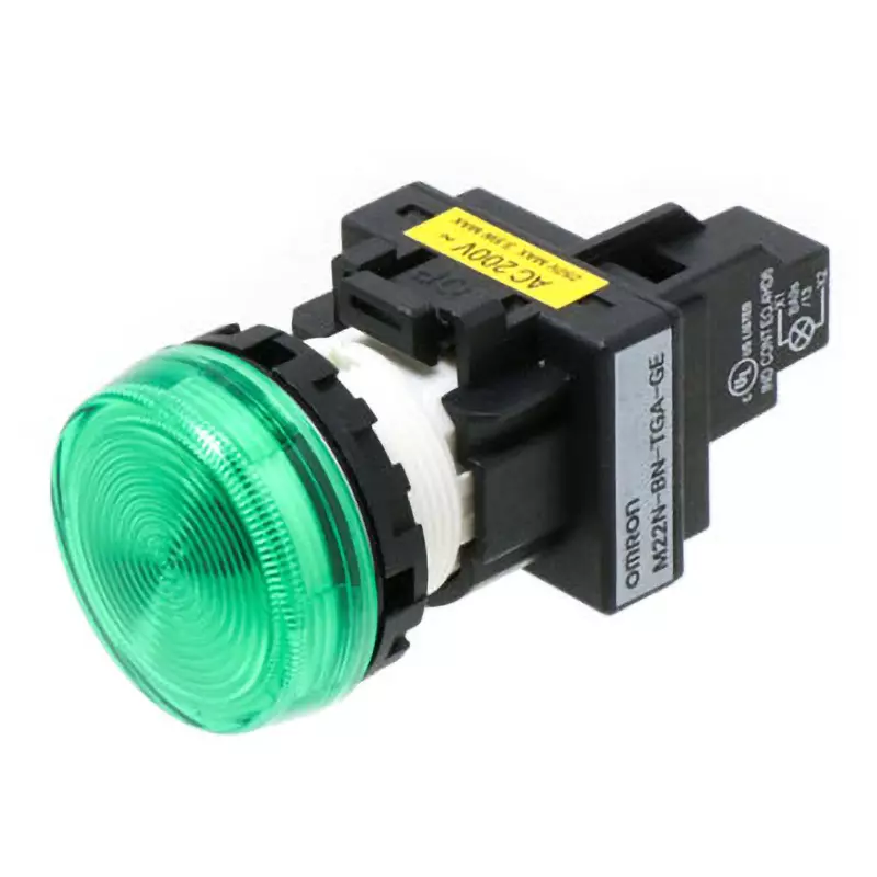 Omron Screw Terminal Indicator Light Round Body Φ22 mm Green, M22N-BN-TGA-GE