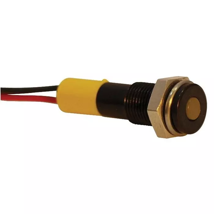 APEM INDIC LED FLUSH 6MM YEL 12VDC,IP67, Q6F3BXXY12E