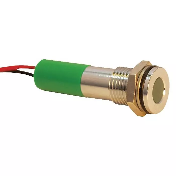 APEM INDIC LED FLUSH 8MM GRE 12VDC,IP67, Q8F3CXXG12E