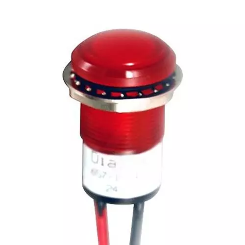 DIALIGHT PANEL MOUNT INDICATOR, LED, 17.463MM, RED, 12V, 657-1503-103F