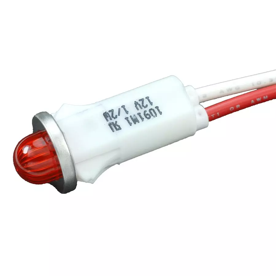 VCC PANEL MOUNT INDICATOR, LED, 12.7MM, RED, 12V, 1091M1-12V