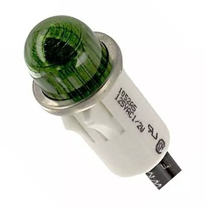 VCC LAMP, INDICATOR, NEON, GREEN, 125V, 1052A5.