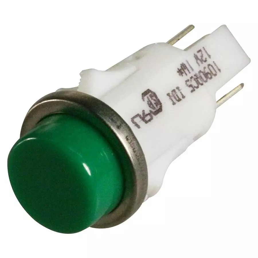 VCC LAMP, INDICATOR, INCANDESCENT, 16MM, GREEN, 1090QC5-12V