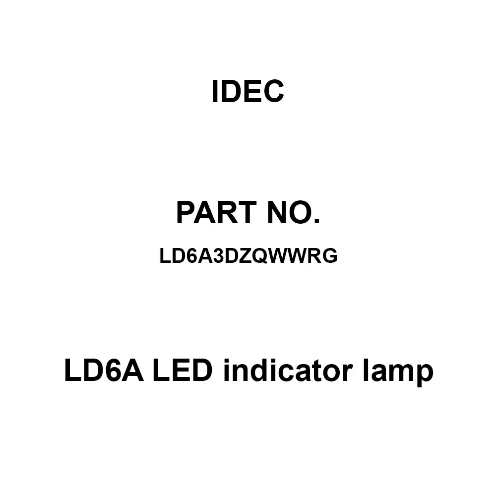 IDEC Ld6A Led Indicator Lamp AC/DC24 V 60 mm Outer Dia. 3 Pole Milky / red / green, LD6A3DZQWWRG