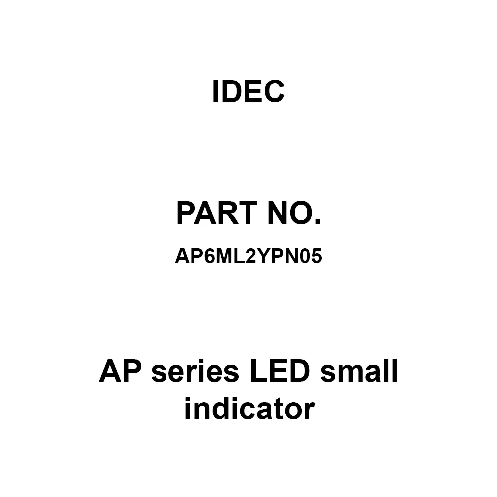 IDEC AP Series LED small indicator For Lens., AP6ML2YPN05 (Pack of 5 Pcs)