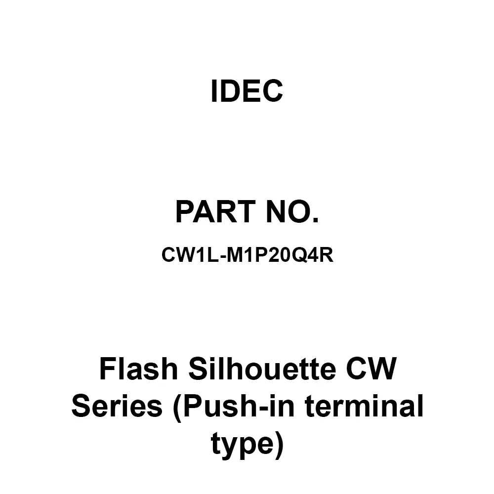 IDEC Flash Silhouette CW Series (Push-in terminal type) 2A Push-In Terminal 300 V, CW1L-M1P20Q4R