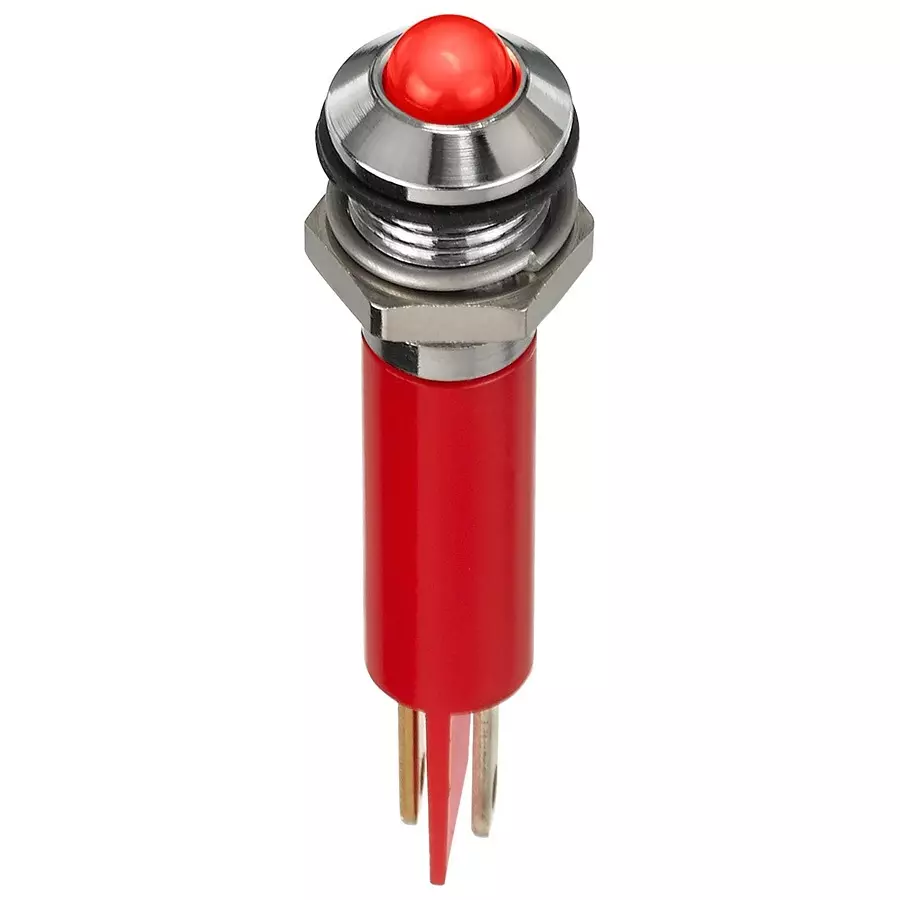 APEM LED INDICATOR, PANEL, 8MM, RED, 12VDC, Q8P1CXXR12E