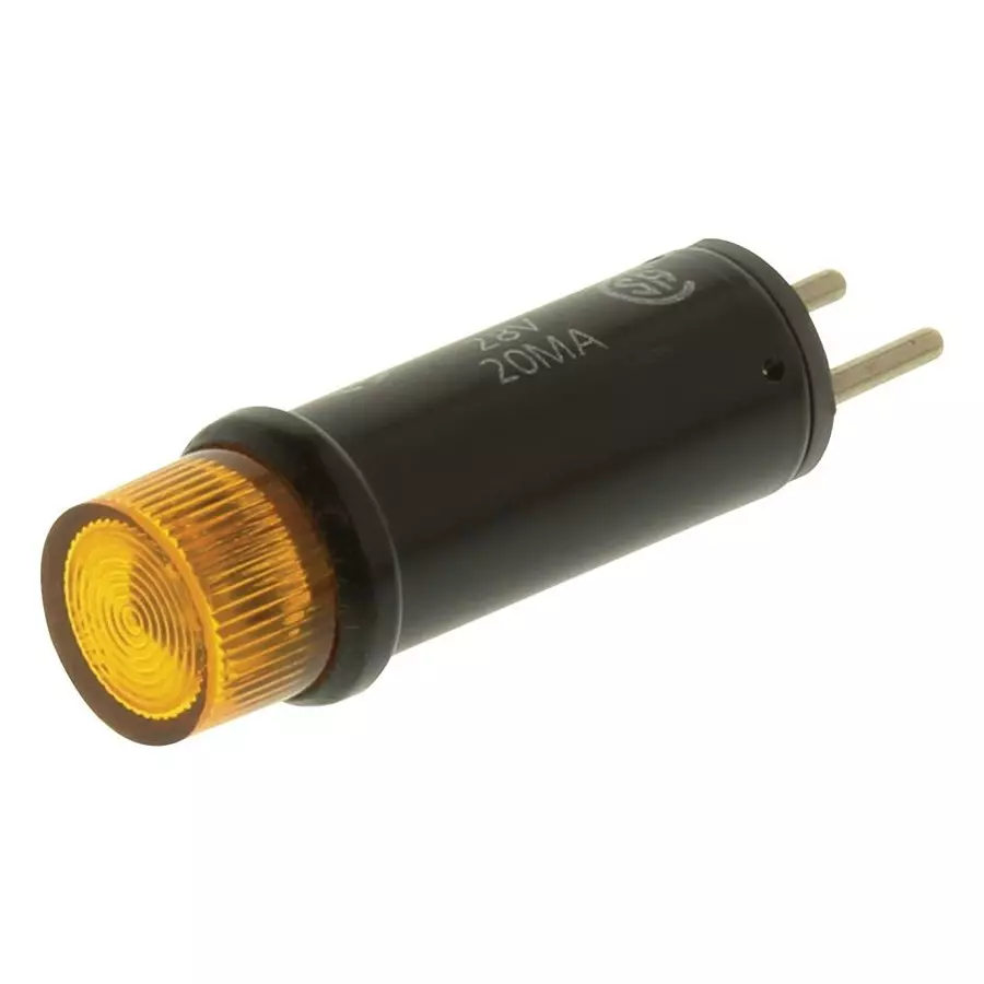 DIALIGHT PANEL MOUNT INDICATOR, LED, 9.525MM, YELLOW, 28V, 507-4961-3333-500F