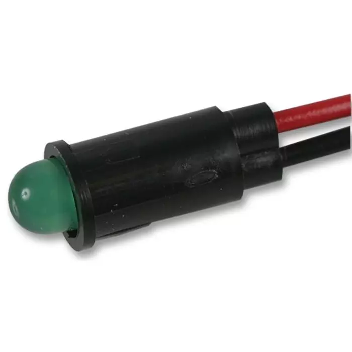 DIALIGHT LED PANEL INDICATOR, 6.35MM, GRN, 5VDC, 559-0202-027F