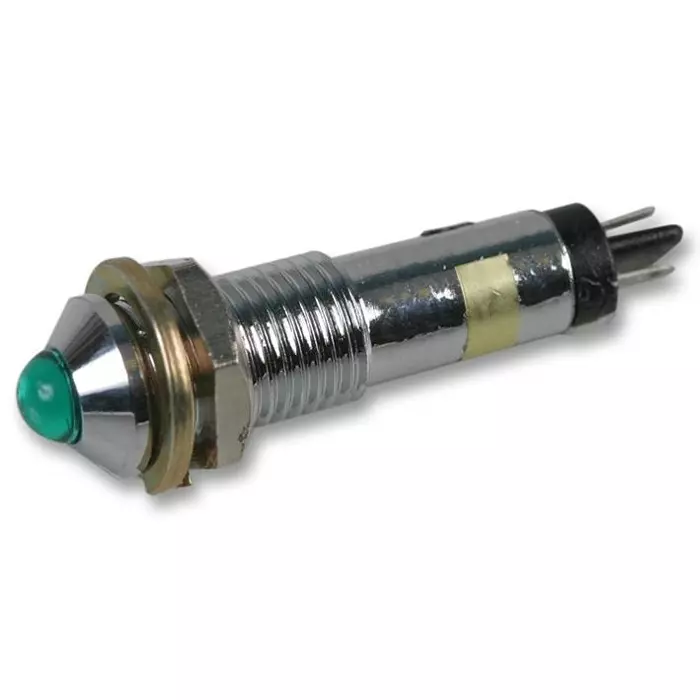 DIALIGHT PANEL INDICATOR, GREEN, 12VDC, 7.2MM, 607-1212-330F